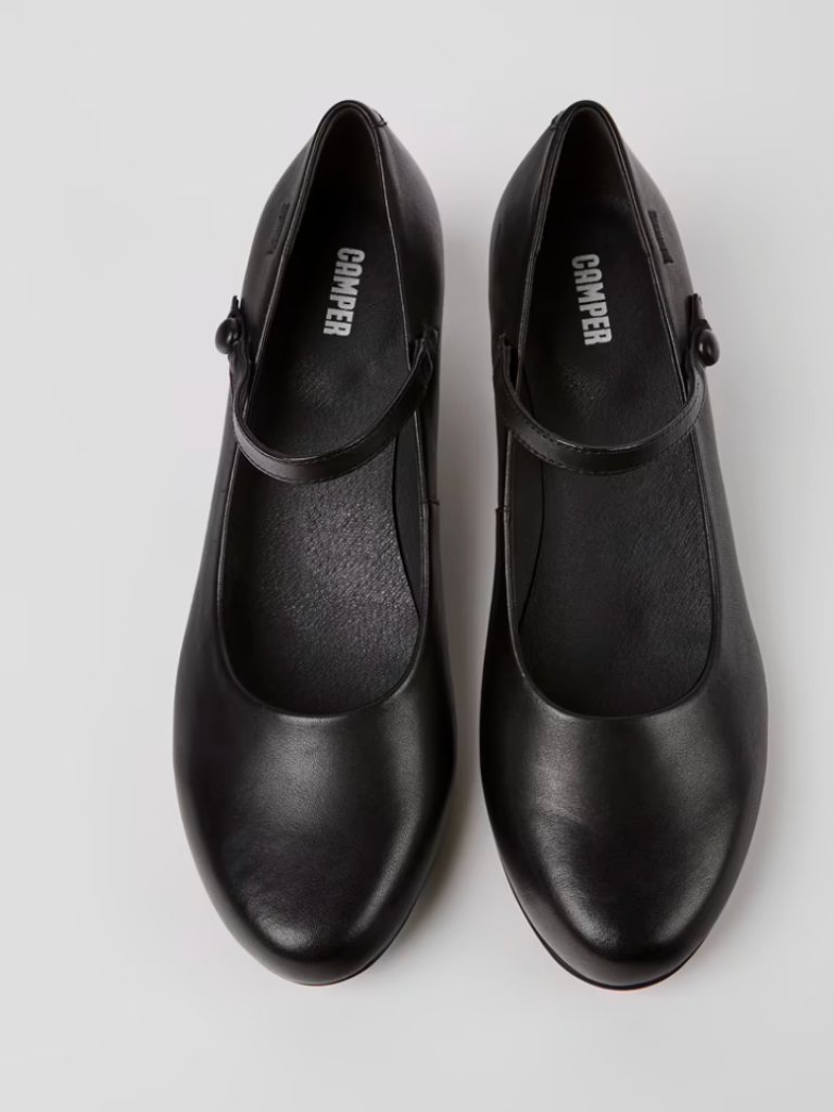 Camper "Helena" Black Leather Mary Janes
